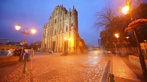 Sunset at Macau Video stock 11522284