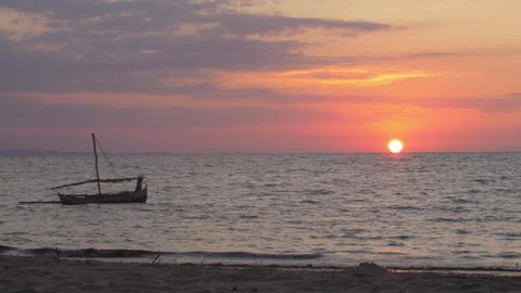 Sunset in madagascar Stock Footage 258586395