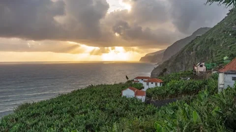 Sunset in Madeira Timelapse Stock Footage 197441674