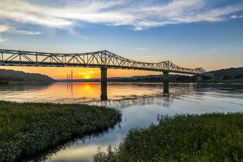 Sunset at Madison on the Ohio Stock Photos