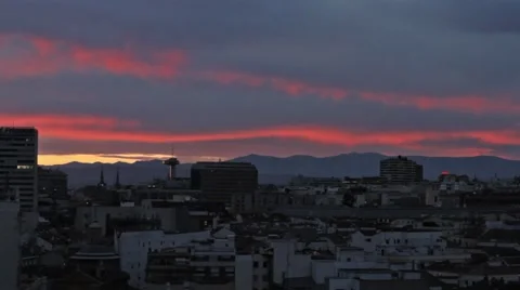 Sunset in Madrid, Spain Stock Footage 40187078