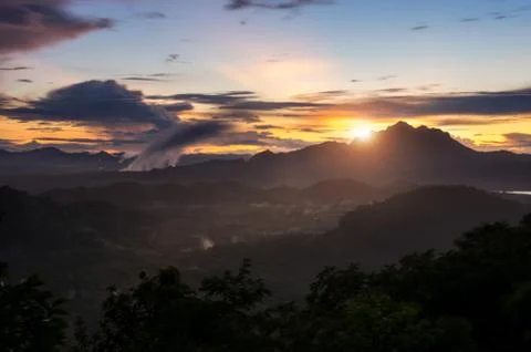 Sunset at Mae Moh. Stock Photos