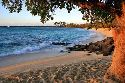 Sunset Mahaiula Beach Stock Photos