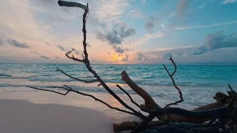 Sunset Maldives Beach Stock Footage 286322560