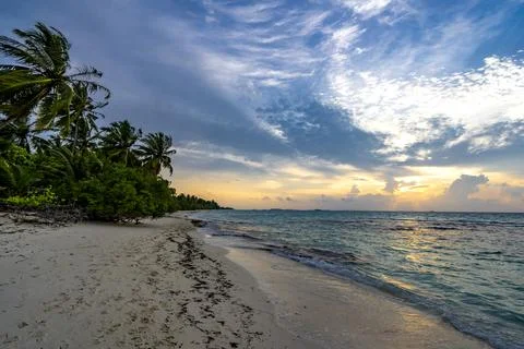 Sunset in the Maldives Stock Photos