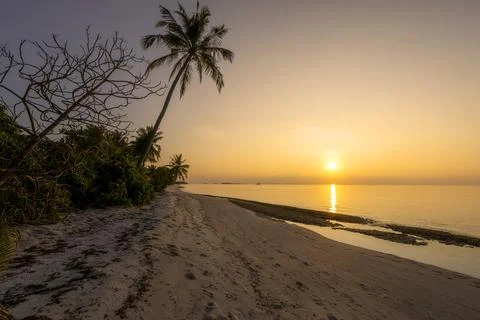 Sunset in the Maldives Stock Photos