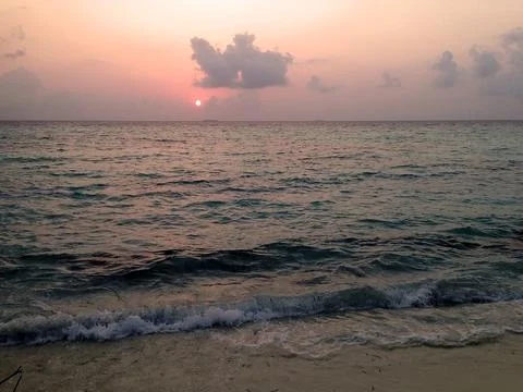 Sunset at the Maldives Stock Photos