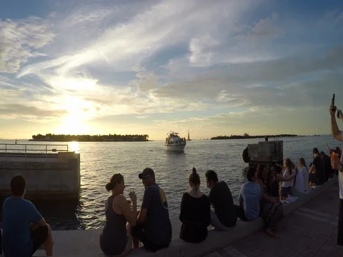 Sunset at Mallory Square Key West The Florida Keys Stock-Footage 80469868