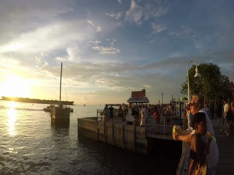 Sunset at Mallory Square Key West The Florida Keys Stock-Footage 80470080