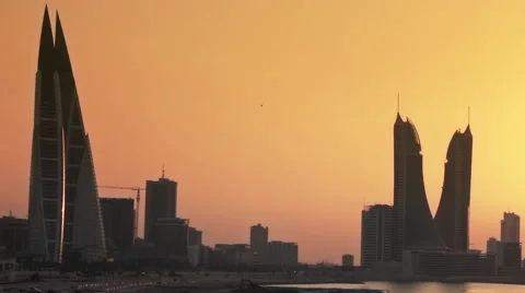 Sunset in Manama, Bahrain Video stock 47279088