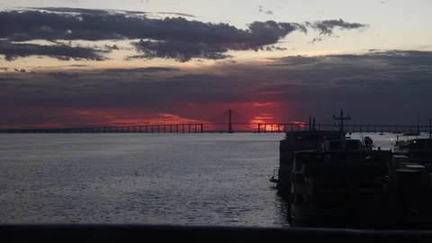 Sunset at Manaus Amazon river Video stock 279191316