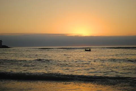 Sunset in Mancora Stock Photos