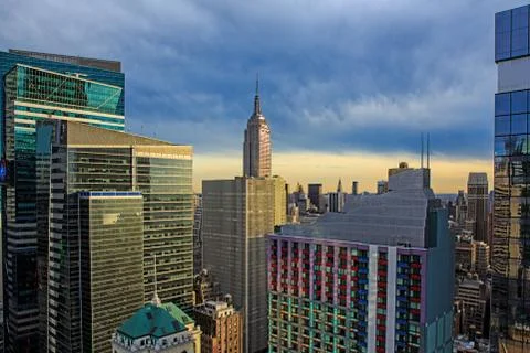 Sunset at Manhattan Stock Photos