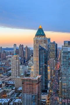 Sunset at Manhattan Stock Photos