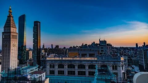 Sunset Manhattan Fotos Stock