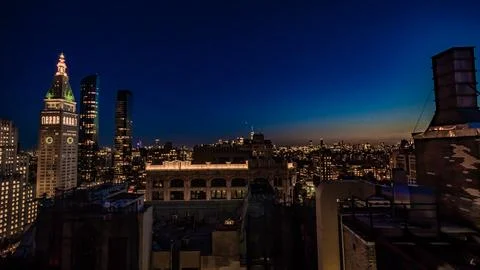 Sunset Manhattan Stock Photos