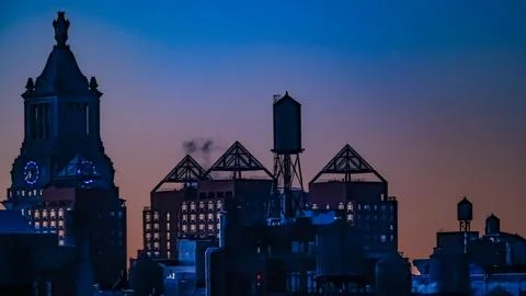 Sunset manhattan Fotos Stock