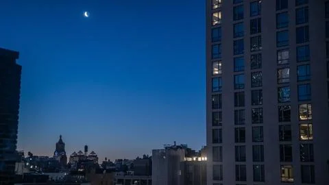 Sunset manhattan Stock Photos