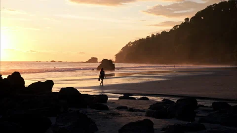 Sunset at Manuel Antonio beach Stock Footage 235555224