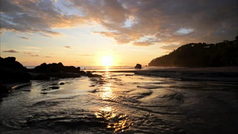 Sunset at Manuel Antonio beach Stock Footage 235555922