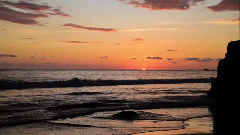 Sunset at Manuel Antonio beach Stock Footage 235556865