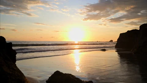 Sunset at Manuel Antonio beach Stock Footage 235563091