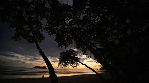 Sunset at Manuel Antonio beach Stock Footage 235585911