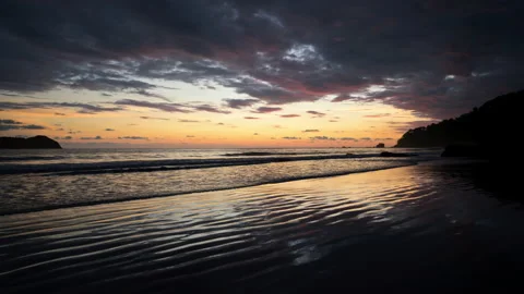 Sunset at Manuel Antonio beach Stock Footage 235586125