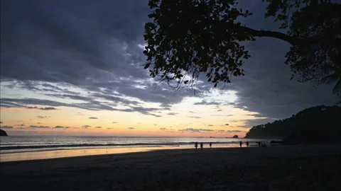 Sunset at Manuel Antonio beach Stock Footage 235586205