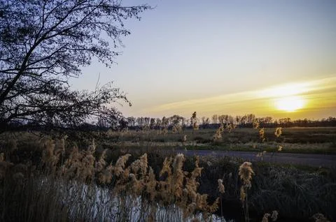 A sunset in March Stock Photos