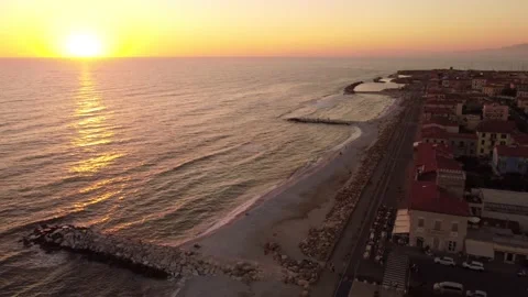 Sunset in Marina di Pisa 스톡 동영상 158929647