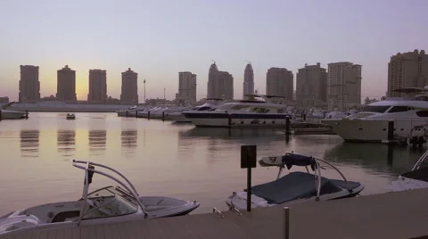 Sunset at the marina Stock Footage 56690207