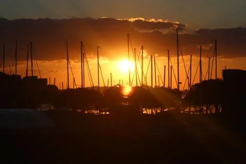 Sunset marina Stock Photos