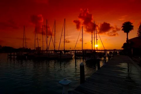 Sunset marina Foto stock