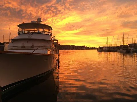 Sunset at the marina Stock Photos