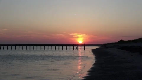 Sunset on Markermeer Stockbeeldmateriaal 218432869