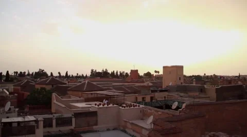 Sunset in Marrakesh Stock Footage 52934764