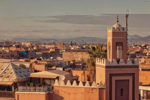 Sunset in Marrakesh Stock Photos