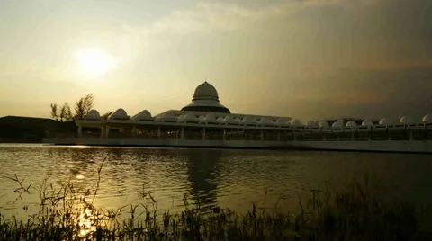 Sunset at Masjid An-Nur Stock Footage 39433152