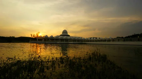 Sunset at Masjid An-Nur Stock Footage 39433179