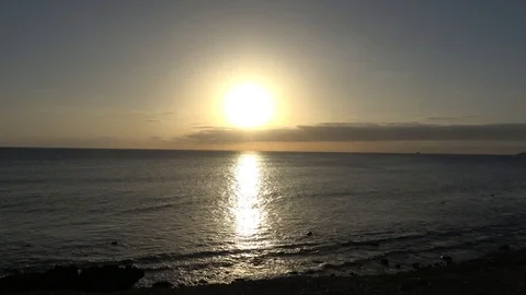Sunset at Maspalomas in the evening in Meloneras Gran Canaria Spain Video stock 86072021