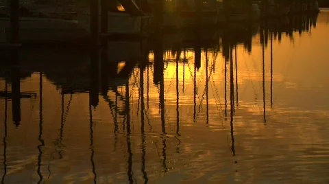 Sunset Mast Reflection Stock-Footage 329554