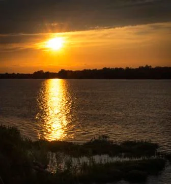 Sunset on the maumee river Stock Photos