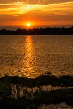 Sunset on the maumee river Stock Photos