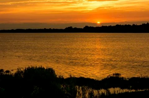 Sunset on the maumee river Stock Photos