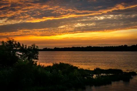 Sunset on the maumee river Stock Photos