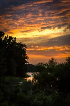 Sunset on the maumee river Stock Photos
