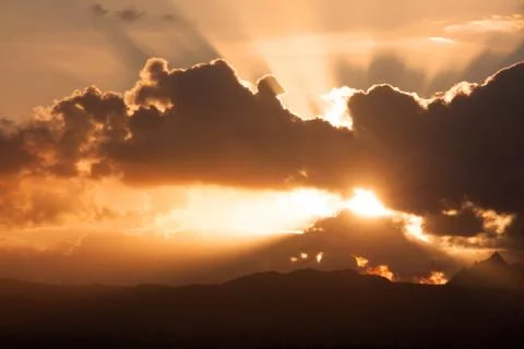 Sunset in Mauritius Stock Photos
