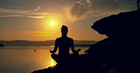 Sunset Meditation Stock Footage