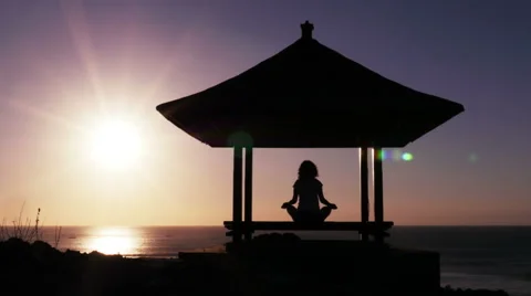 Sunset meditation Video stock 57169032
